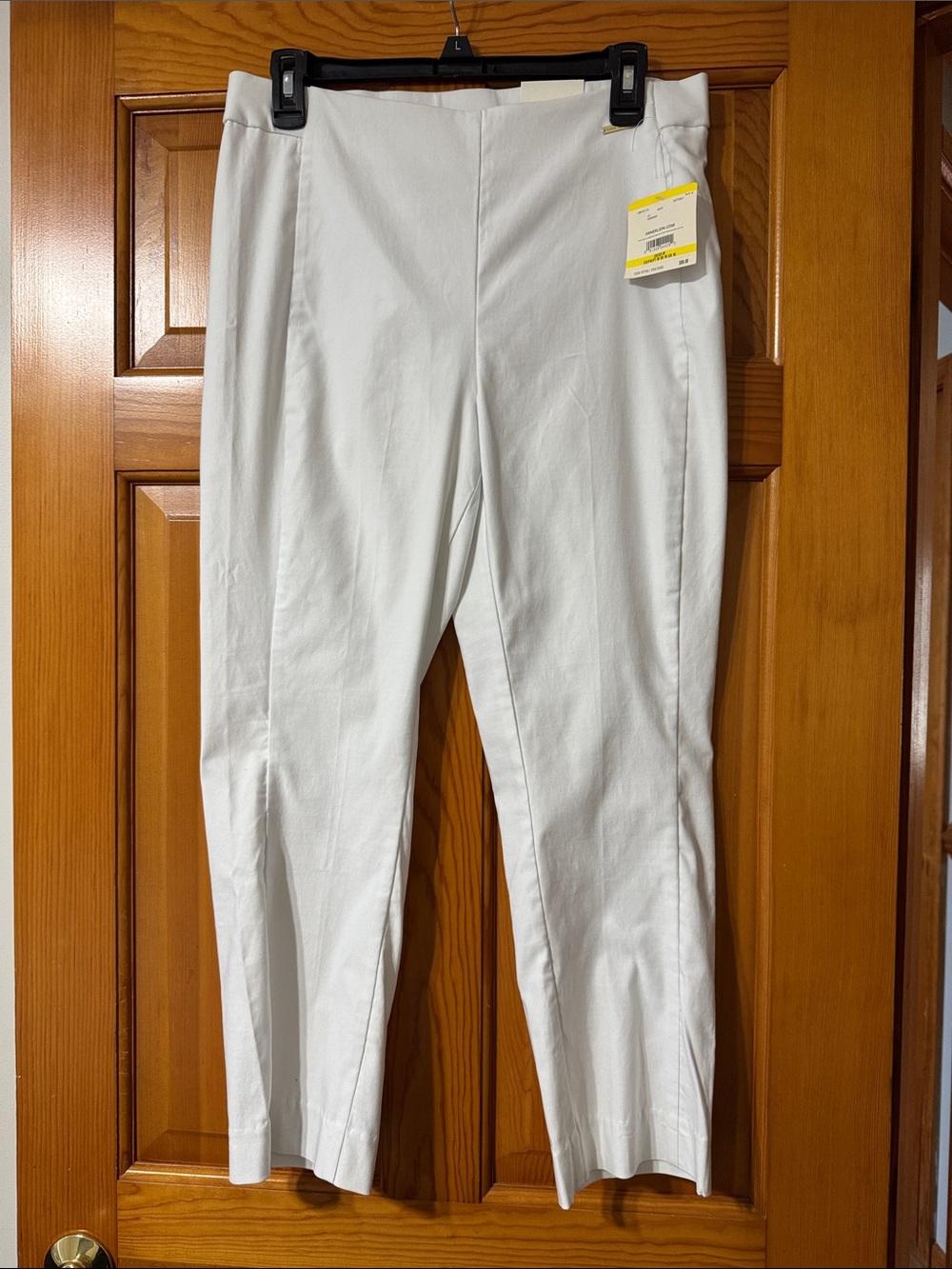 Anne Klein White Cropped Pull-On Women's Pants